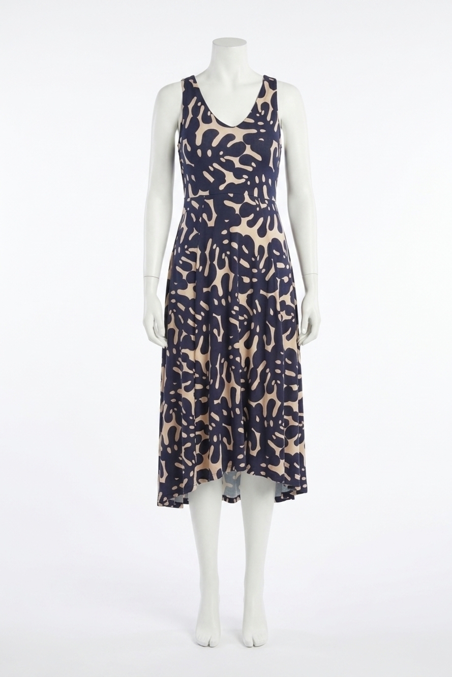 NEW TRIBAL sleeveless high-low dress in jet blue